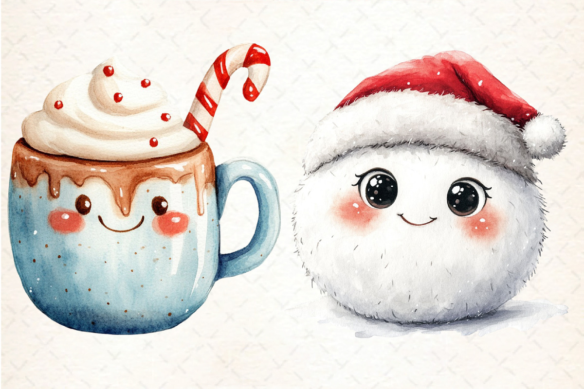 Kawaii Little Christmas Clipart Bund, an Illustration by DreamCafeArt (Photo 2 of 5)
