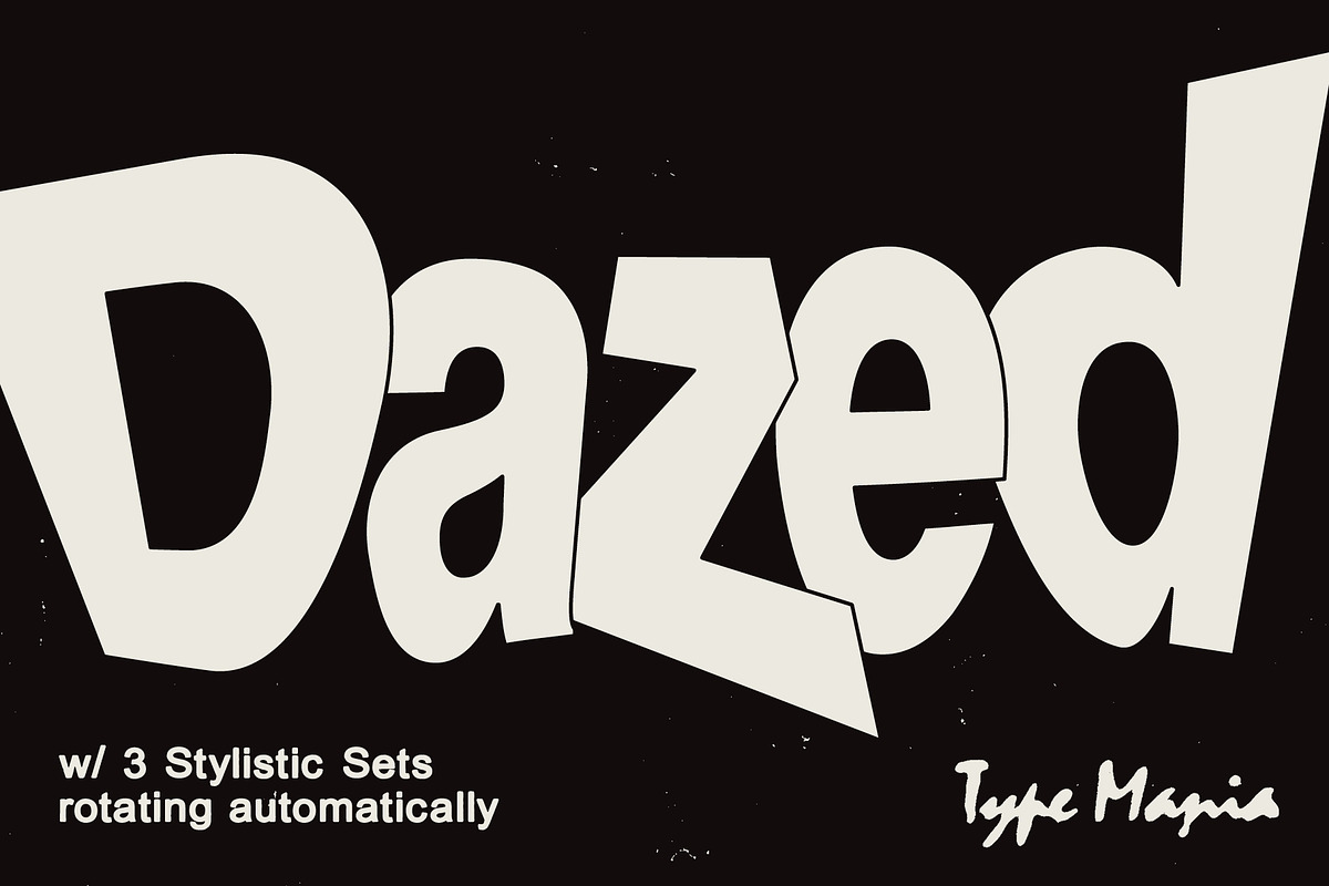 Dazed TM – Warped Font, a Sans Serif Font by Type Mania (Photo 1 of 12)