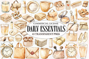 Daily Essentials  Clipart Bundle, an Illustration by Designworld