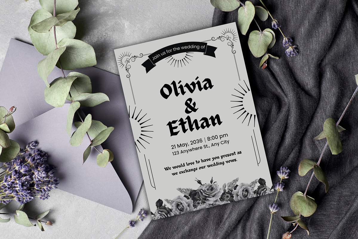 Gothic & Romantic Wedding Invitation, a Templates & Theme by TemplateCastleStore (Photo 3 of 9)
