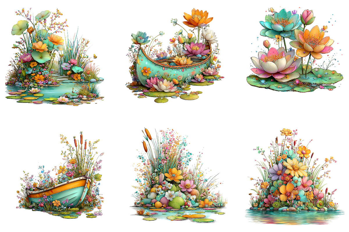 Lake Scene Nature Landscape, a Seasonal Illustration by CreationArt (Photo 6 of 6)