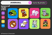 Cute Animal Cartoon Vector Icons, an Animal Illustration by Artstorystudio (Thumbnail 1 of 9)