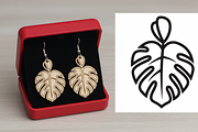 Modern Monstera Leaf Earring, an Illustration by Amazin_art (Thumbnail 5 of 5)