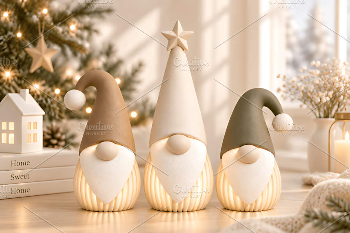 Christmas Gnome Figurine STL 3D, a Characters & Person 3D Model by Design Station (Photo 1 of 4)
