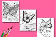 Butterfly Coloring Book for Adults, an Animal Illustration by Design Zone (Thumbnail 4 of 7)
