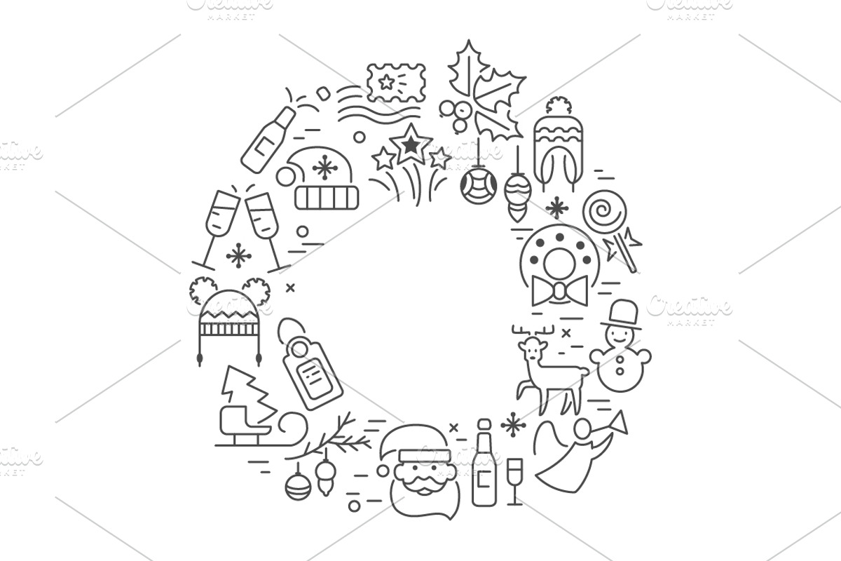 90 winter outline icons, a Graphic by Mallinka (Photo 5 of 8)