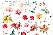 Watercolor botanical fruity flowers, a Decorative Illustration by Edith’s World (Thumbnail 3 of 10)