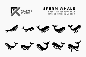 Sperm Whale Icon Vector, an Icon by Akatype Studio