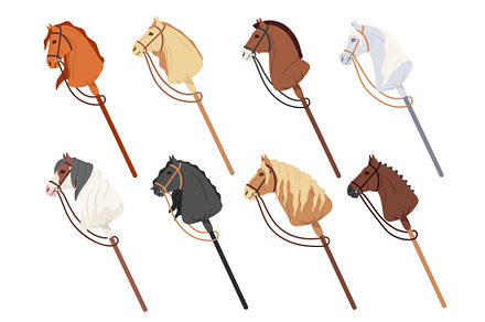 Hobby horsing sticks. Children toy, an Object Illustration by winwin.art
