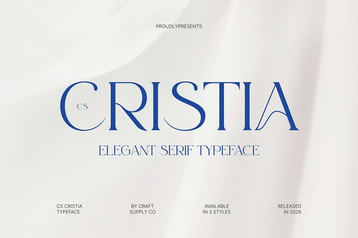 CS Cristia – Elegant Serif Font, a Serif Font by Craft Supply Co. (Photo 1 of 8)