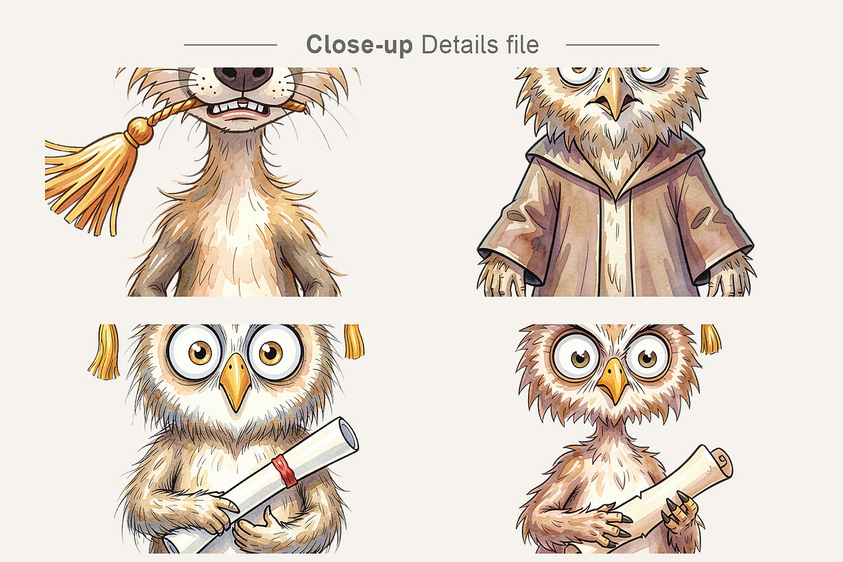Funny Animal Graduation Sublimation, an Illustration by Artnoy (Photo 4 of 8)