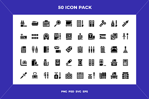 Stationery icons, an Outline Icon by Wencory