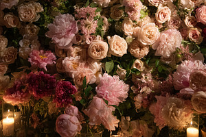 Country cottage garden with pathway, seasonal flowers, manicured, a Nature Photo by Studio ANNA
