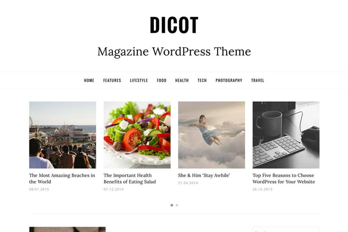 Dicot Magazine WordPress Theme, a WordPress Template by DesignOrbital (Photo 1 of 5)