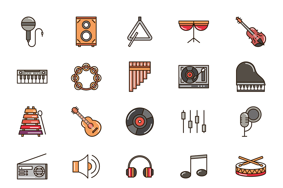Musical Instruments Icon Set