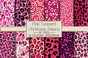 Pink Leopard Christmas Pattern, an Illustration by DreamPrint404 (Thumbnail 1 of 4)