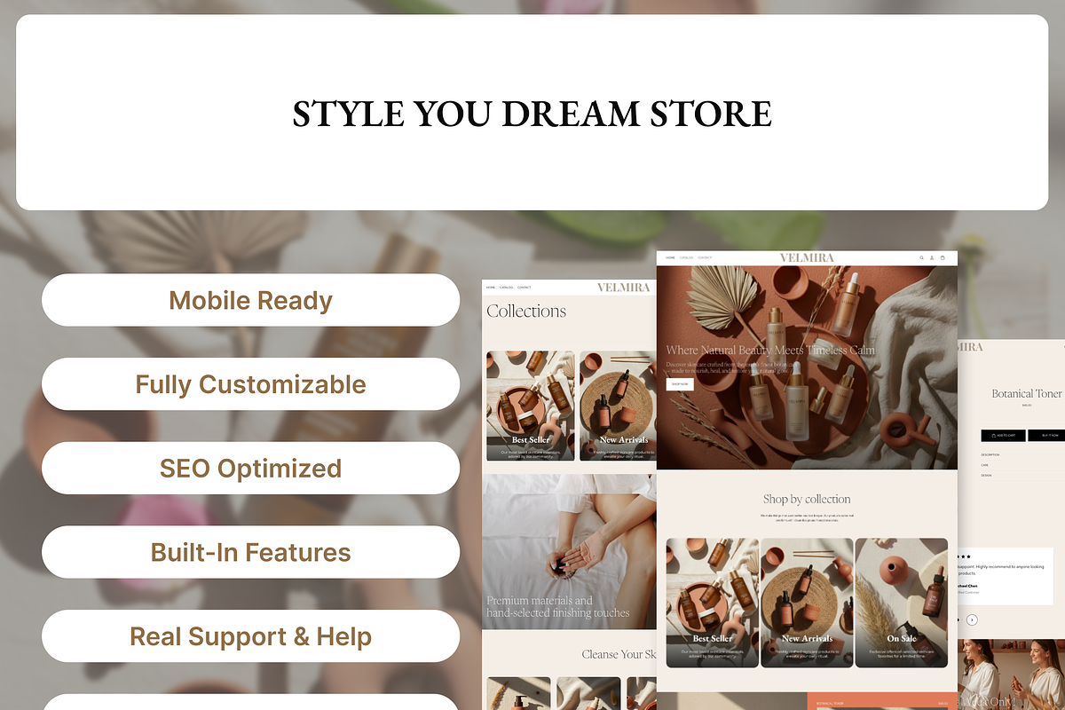 Velmira Skincare Store Shopify 2.0 preview 7