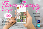 Flower Therapy Instagram Posts, a Social Media Template by minersgold (Thumbnail 1 of 7)
