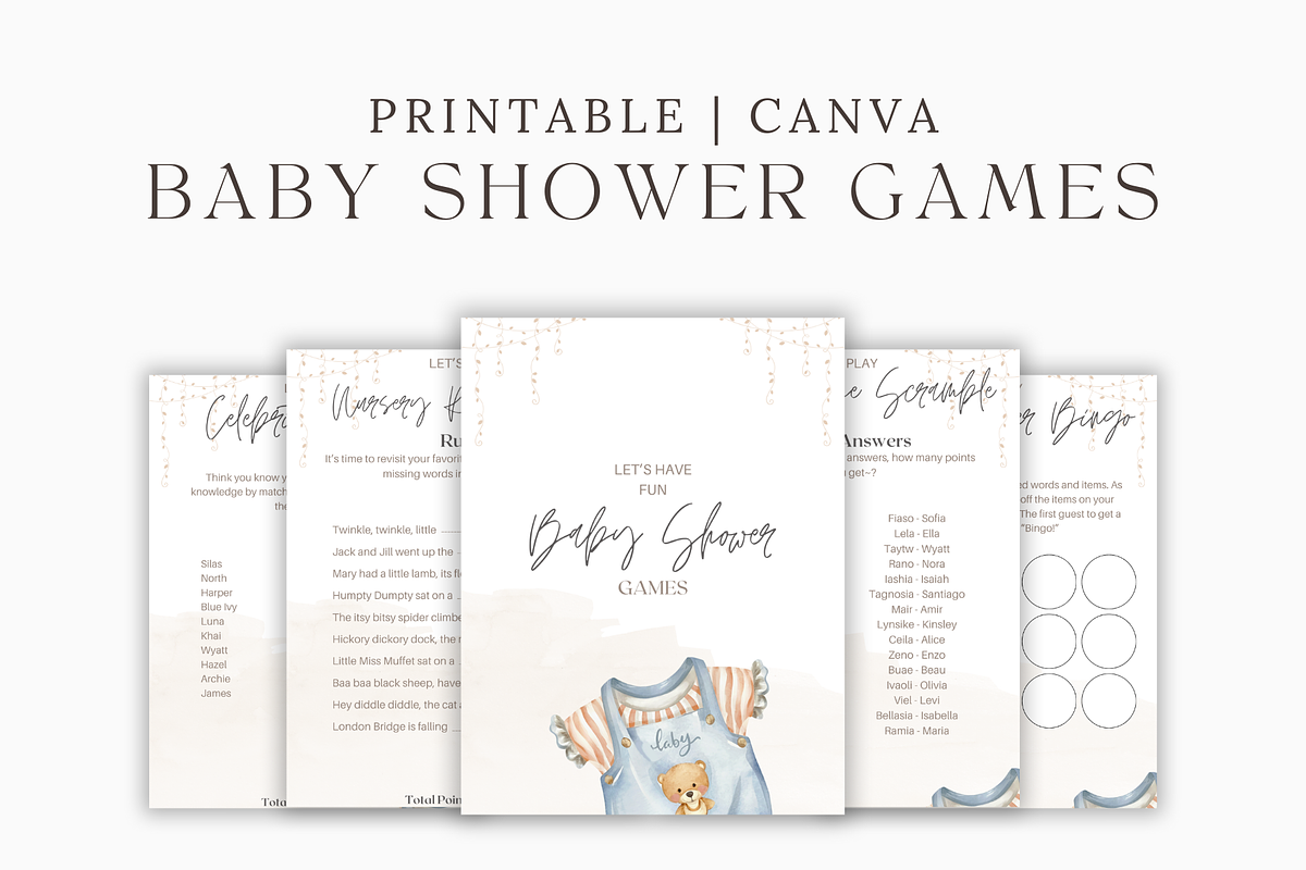 Baby Shower Games Printable Template, a Print Template by Kaleidokika (Photo 5 of 5)