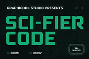 Sci-Fier Code, a Sans Serif Font by graphicook (Thumbnail 1 of 10)