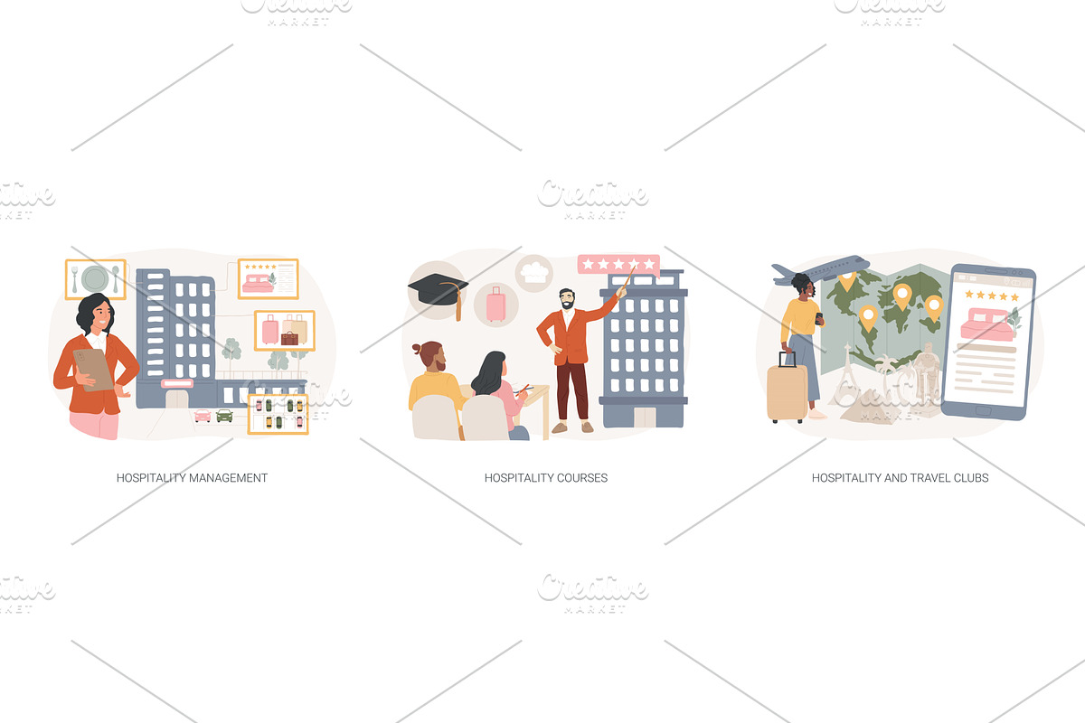Hotel business isolated concept, an Illustration by Visual Generation