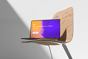 Macbook Pro on Chair Mockup, a Wearable Device Mockup by swsi-studio (Thumbnail 4 of 5)