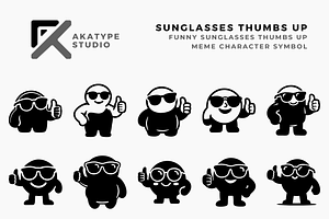Funny Sunglasses Thumbs Up, a Solid Icon by Akatype Studio