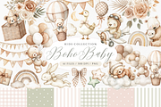 Boho Baby, Teddy Bear Clipart, a Decorative Illustration by ClipArtCharm (Thumbnail 1 of 6)