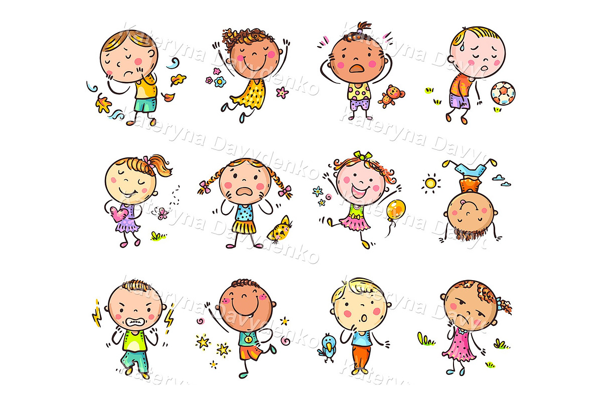 Kids emotions clipart feeling poster, an Education Illustration by Bubert Art (Photo 3 of 8)