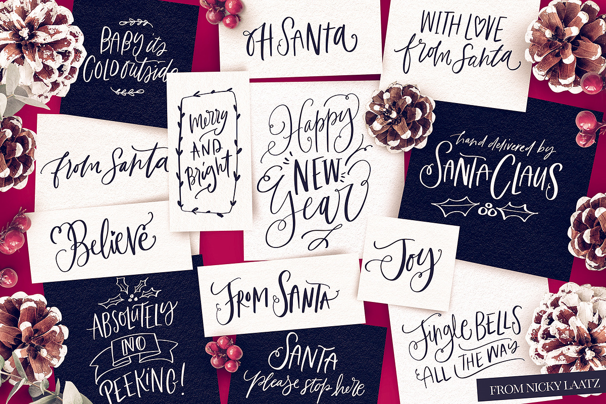 A Handlettered Christmas, a Decorative Illustration by Nicky Laatz (Photo 8 of 18)