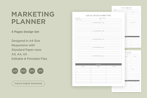 Marketing Planning Pages Set V-08, a Stationery Template by shahsoft
