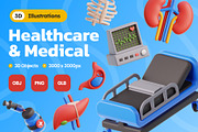 Healthcare and Medical 3D Icons, an Object 3D Model by Rakata Studio (Thumbnail 1 of 7)