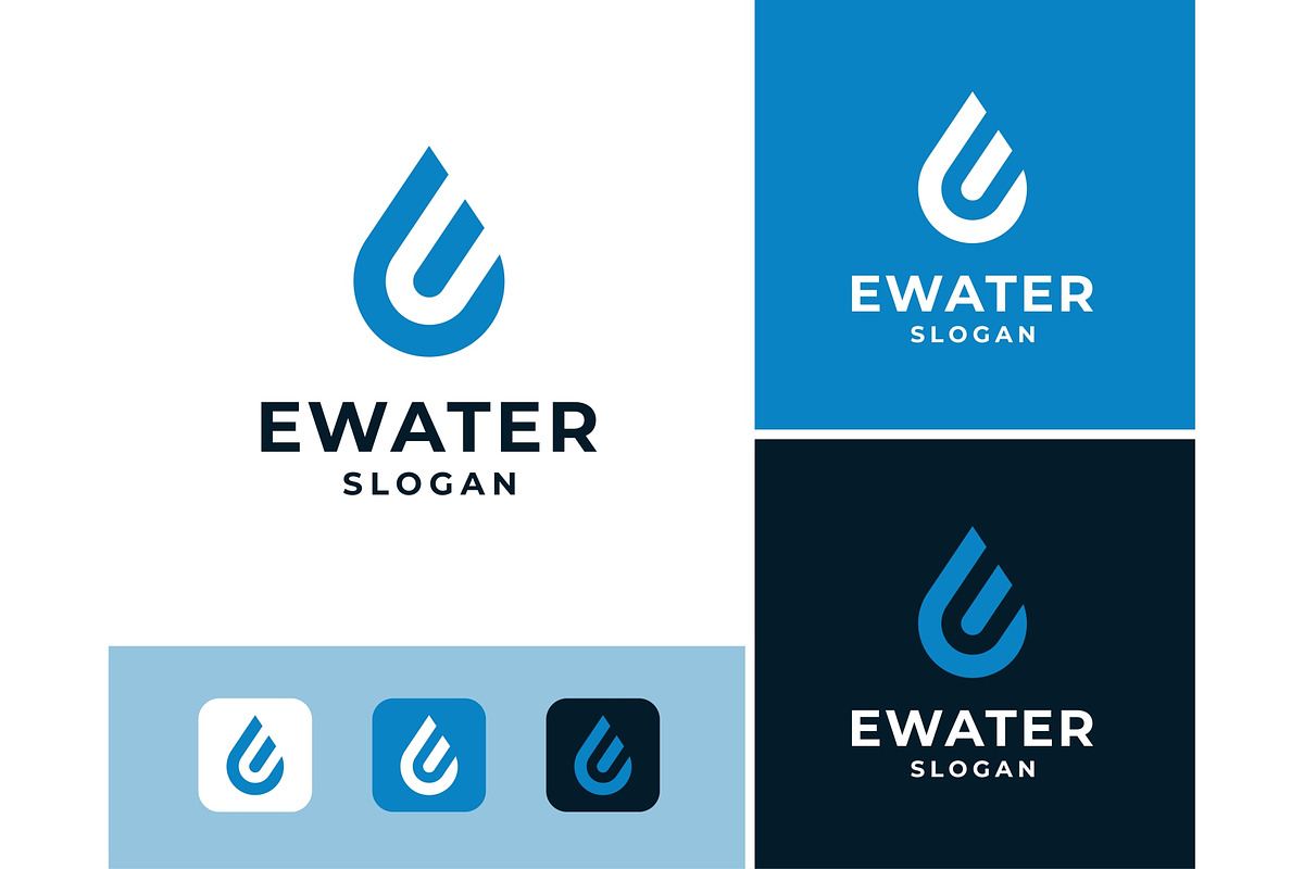 Letter E Droplet Water Logo, a Branding & Logo Template by ika trisiana