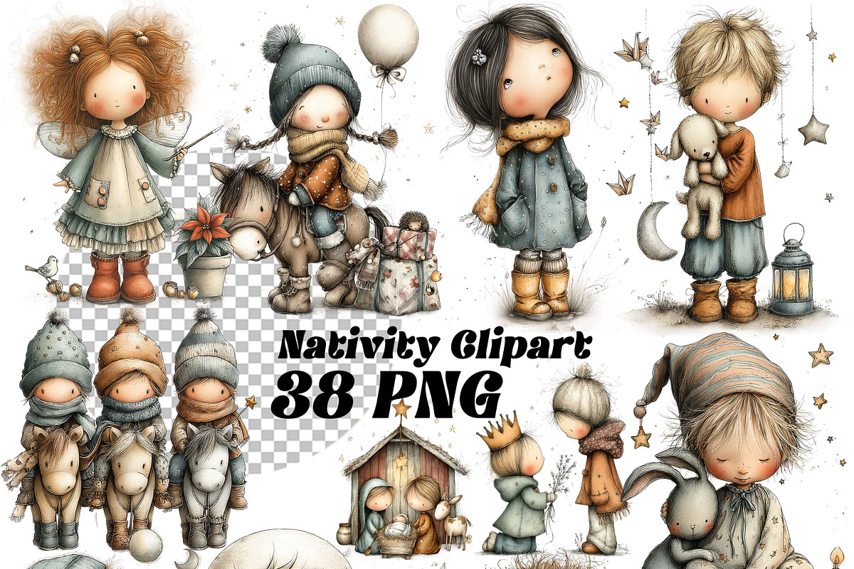 Storybook Nativity kids Clipart, an Illustration by one-touch (Photo 1 of 8)
