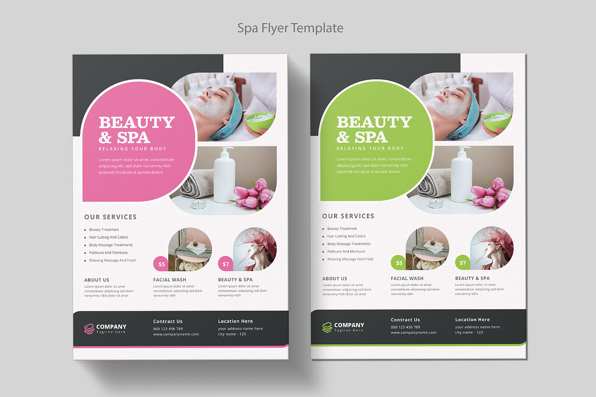 Spa & Beauty Care Flyer Template, a Flyer Template by Pixelpick (Photo 2 of 11)