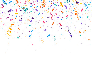Festive party confetti vector, a Decorative Illustration by Vector Tradition