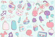 cute doodle clip art pack, a Graphic by Pelican graphics (Thumbnail 3 of 4)