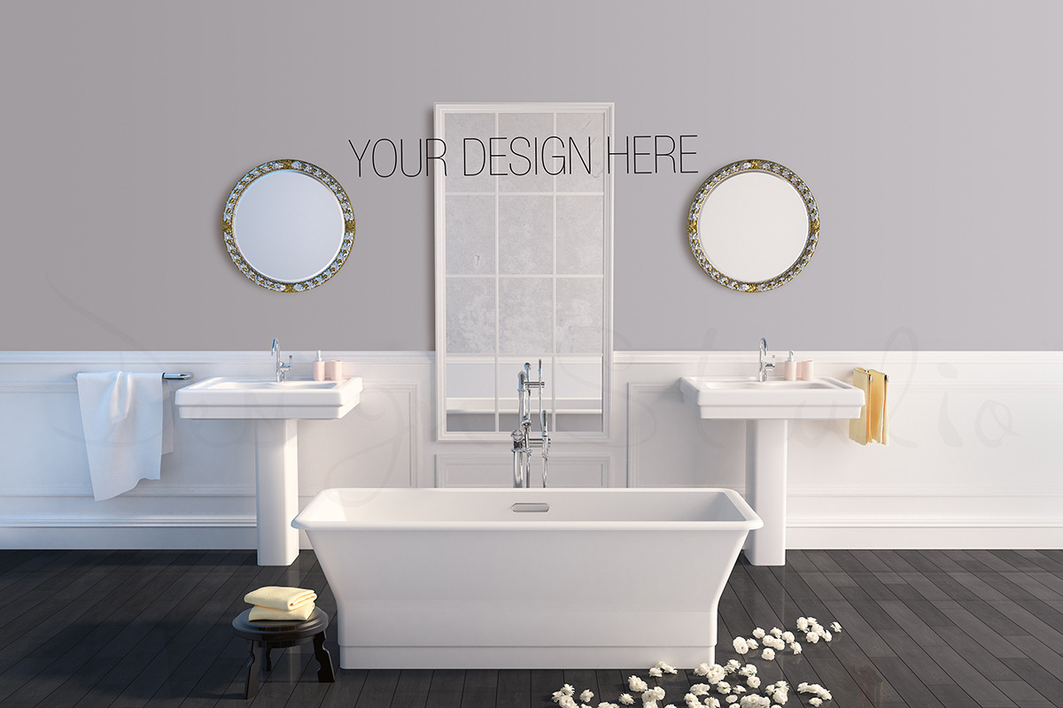 interior PSD, Bathroom photo, a Print Template by HisariDS Mockup Design (Photo 4 of 6)