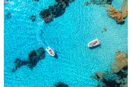 Aerial view of luxury yachts and, a Nature Photo by den-belitsky