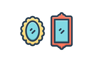Mirrors cheval glass color icon, a Duotone Icon by Creative priyanka