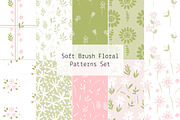 Soft Brush Floral Patterns Set, a Pattern Graphic by Lyolya Profitrolya (Thumbnail 1 of 11)