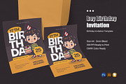 Boy Birthday Invitation, an Invitation Template by Esensifiksi.studio (Thumbnail 1 of 2)