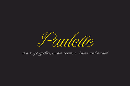 Paulette, script typeface, a Script Font by Rosario Nocera