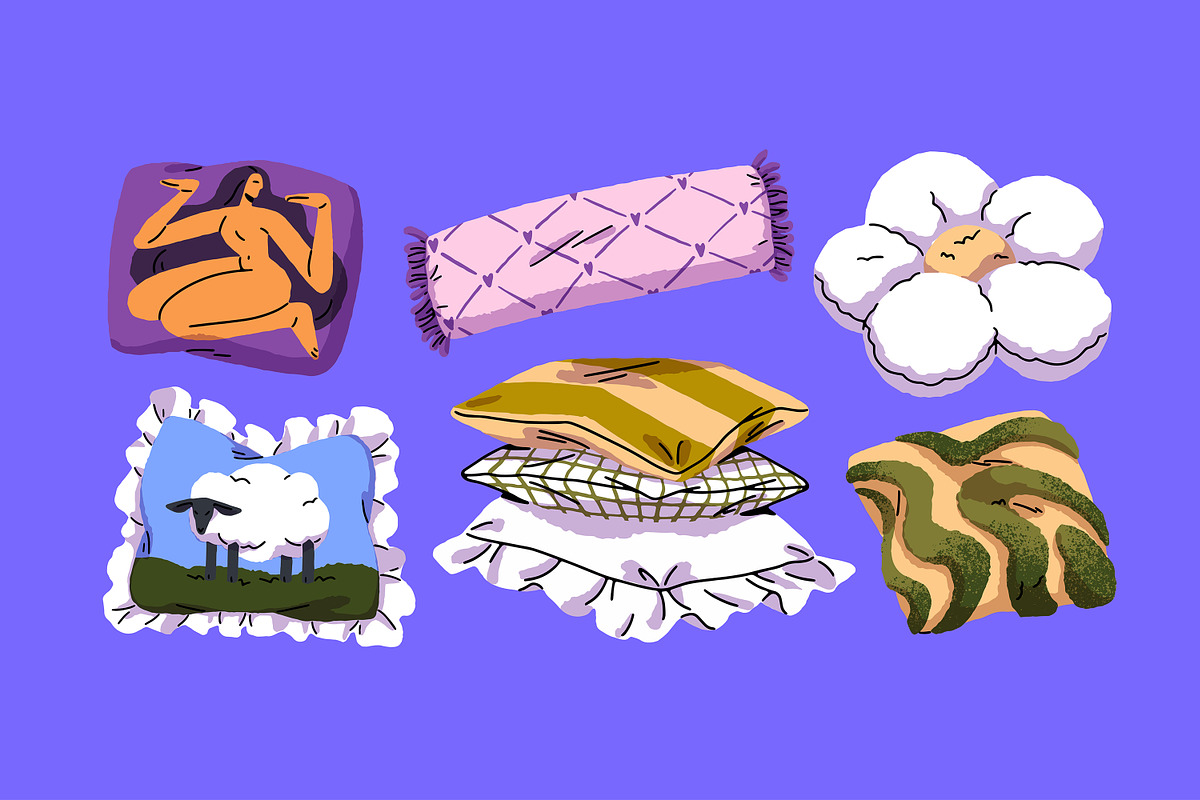 Pillows and decorative cushions set, a Decorative Illustration by PaperTrident (Photo 2 of 4)