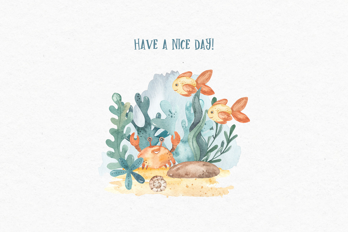 Mermaids watercolor collection, an Animal Illustration by Marina Ermakova (Photo 16 of 16)