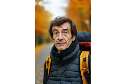 French Hiker in warm clothing during, a Nature Photo by Lermont51