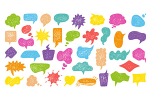 Textured speech bubbles. Crayon, an Object Illustration by Valerie Bodnar