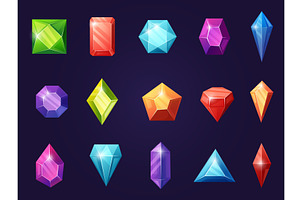 Cartoon crystal gems. Colorful, an Illustration by LadadikArt