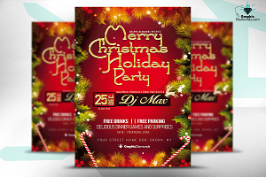 Merry Christmas Holiday Party Flyer