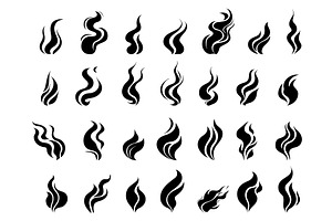 Smoke steam icons black isolated on, an Object Illustration by Valerie Bodnar